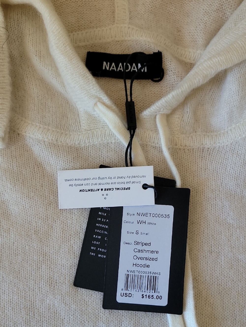 NAADAM Striped Cashmere Oversized Hoodie - Picture 5 of 11